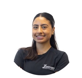 Dr. Alexya Salinas wearing a Moveo Performance shirt